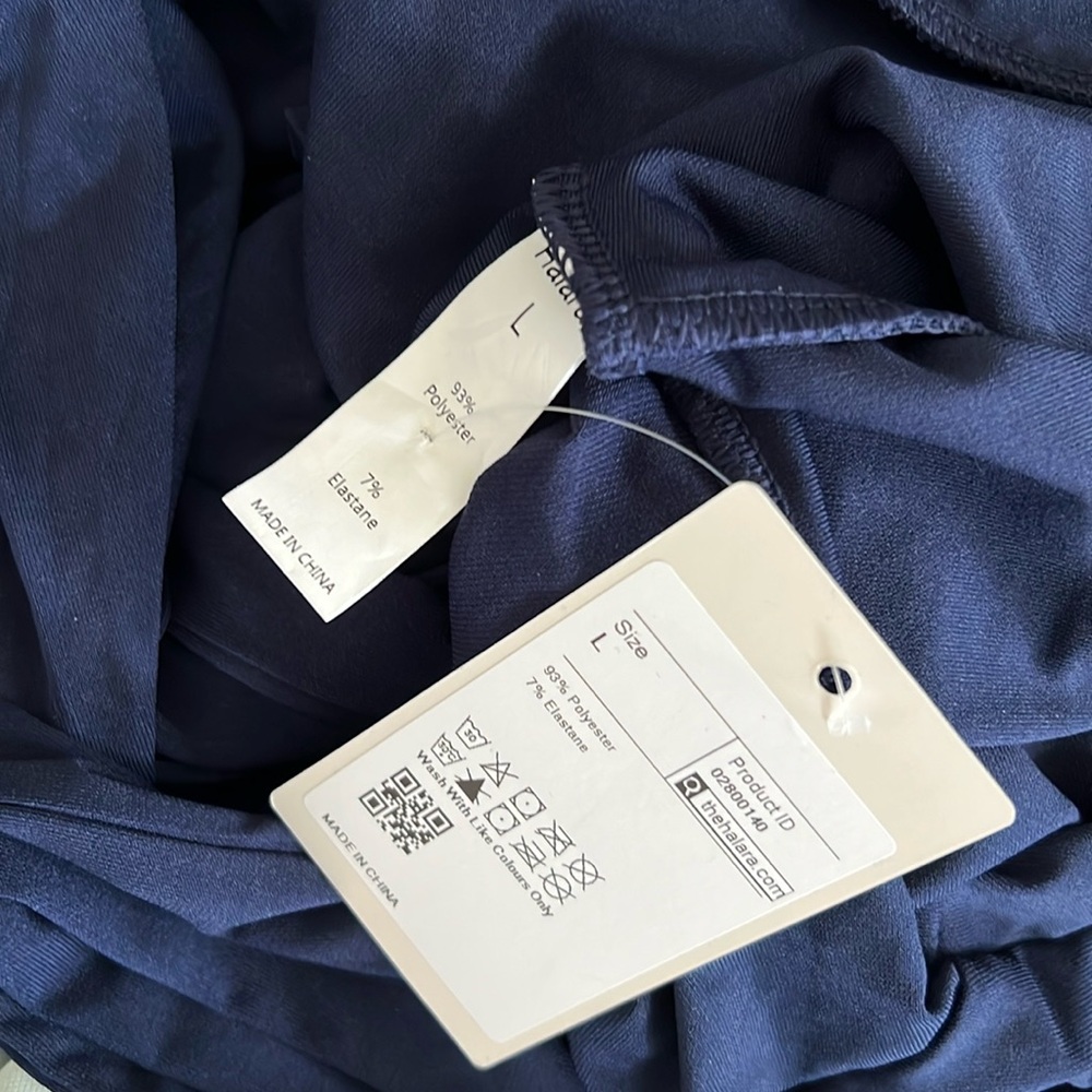 NWT Halara Women's V Neck Wrapped Tie Side Work Blouse Color: Dark Sapphire - Picture 8 of 8